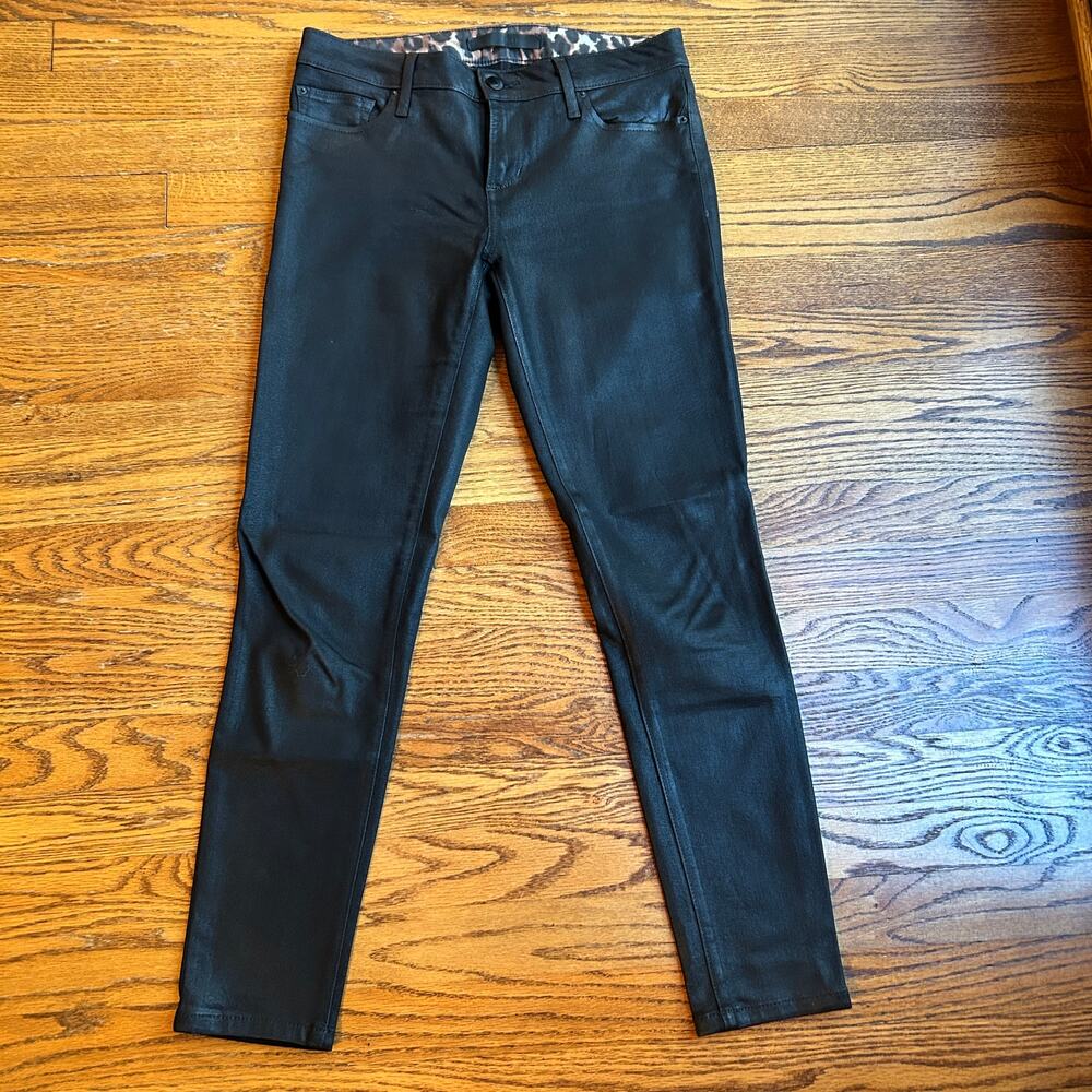 Joe's Jeans The Vixen Sassy Skinny Ankle Black Darley Coated Jeans 28